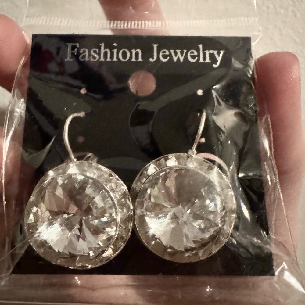 Glam Silver Rhinestone Earrings